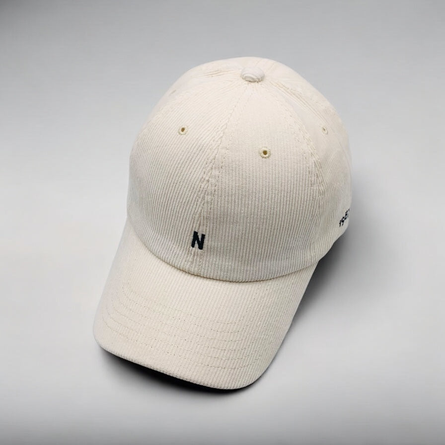 CORDUROY BASEBALL CAP WHITE