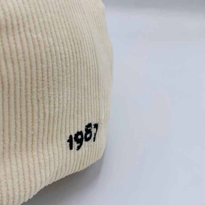 CORDUROY BASEBALL CAP WHITE