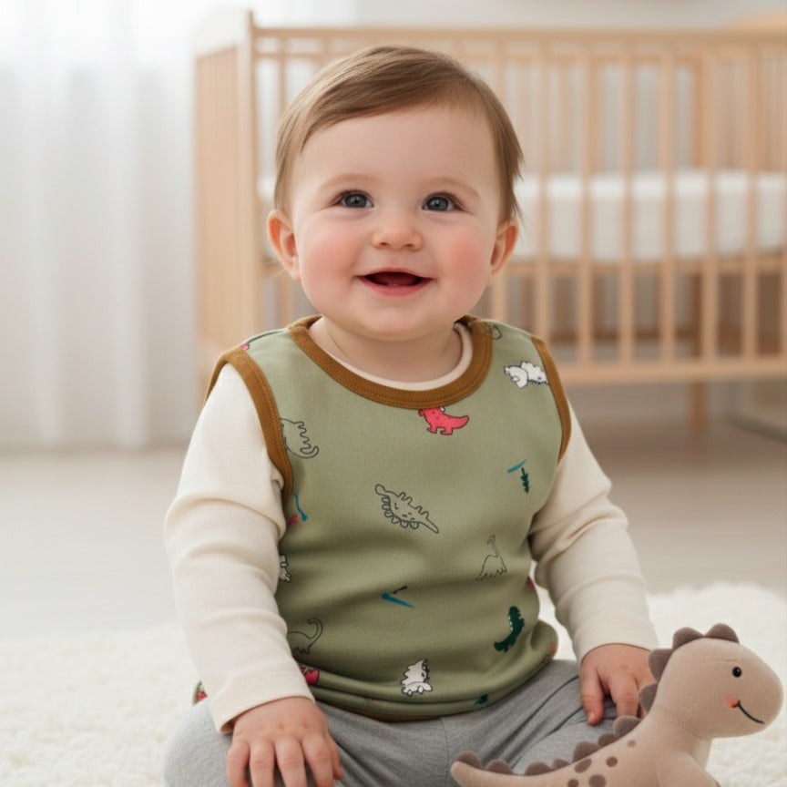 Baby Boy West Under Fleece With Dino Design