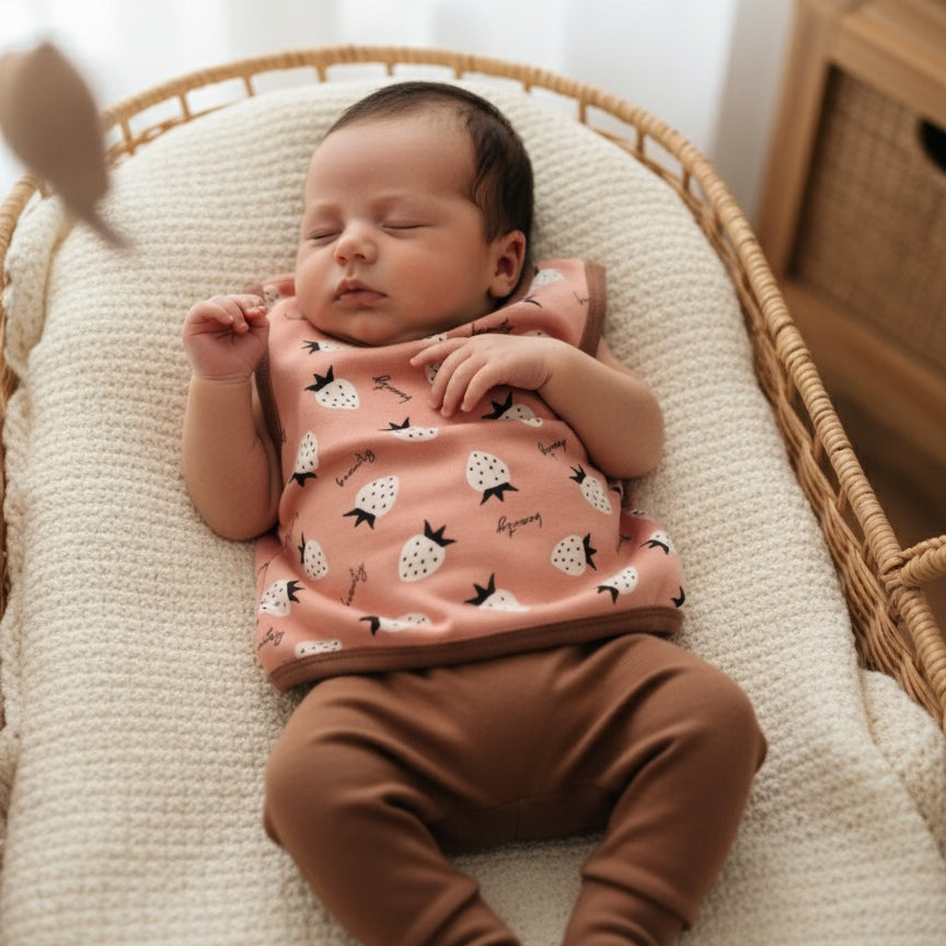 Baby Girl West Under Soft Fleece With Strawberry