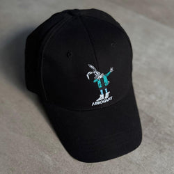 ARROGANT VIBES: BLACK STREET CAP WITH RABBIT