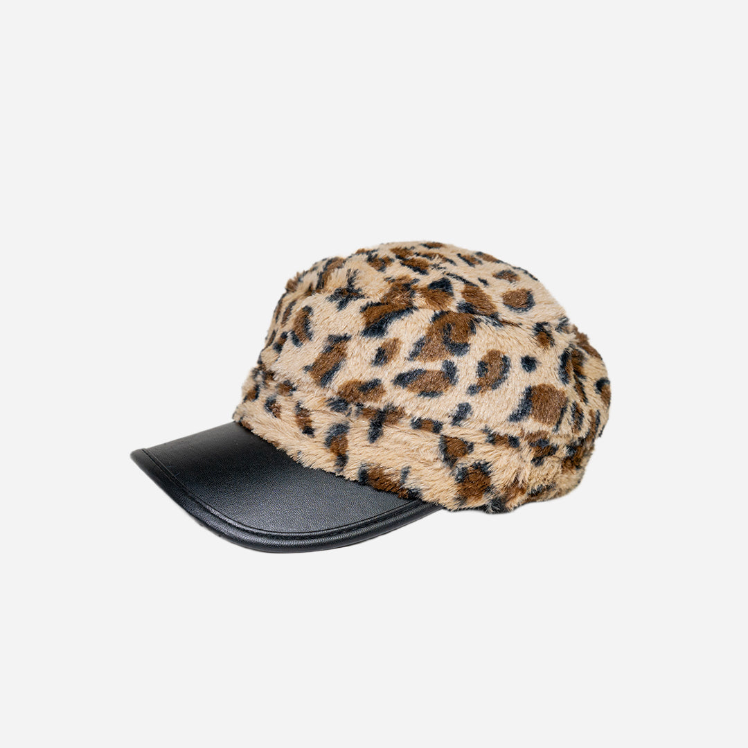 Women's Rabbit Wool Leopard Cap