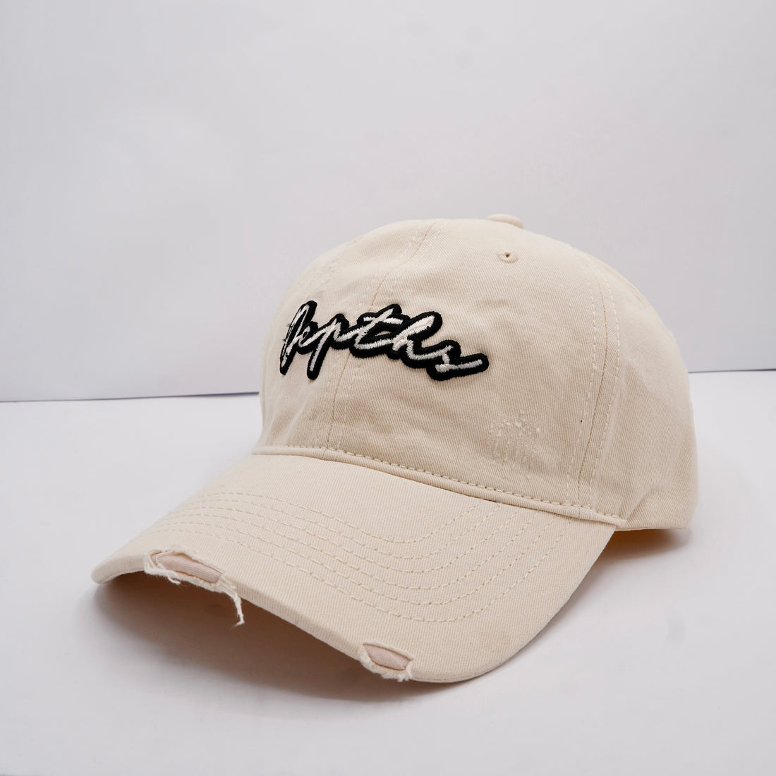 Heritage White Distressed Curved-Brim cap