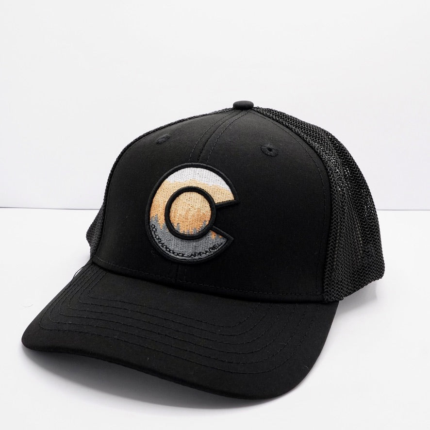 C Black Mash Trucker Cap