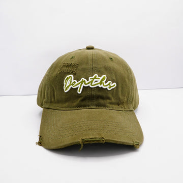 Heritage Green Distressed Curved-Brim cap