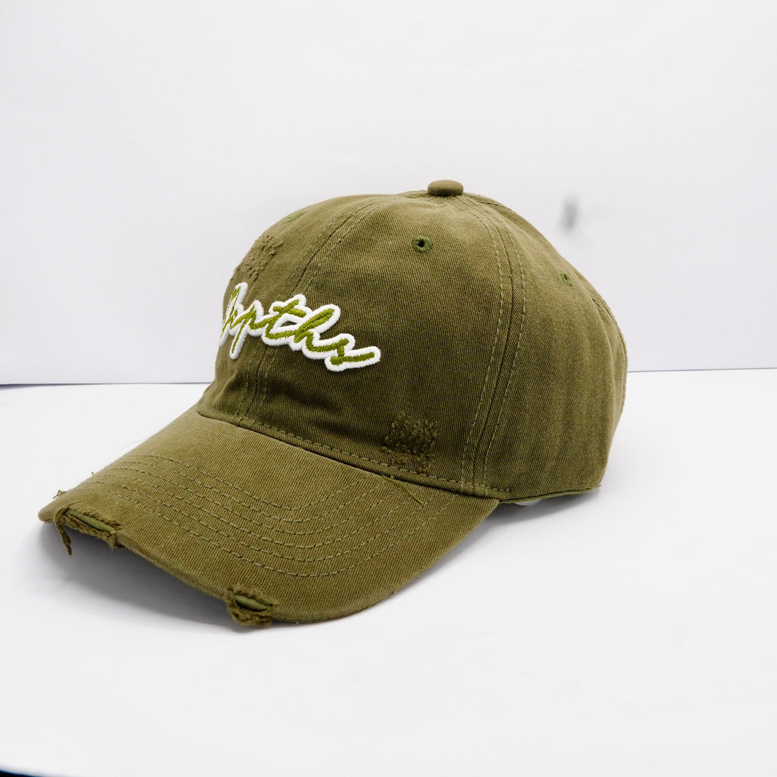 Heritage Green Distressed Curved-Brim cap
