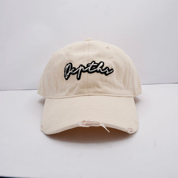 Heritage White Distressed Curved-Brim cap