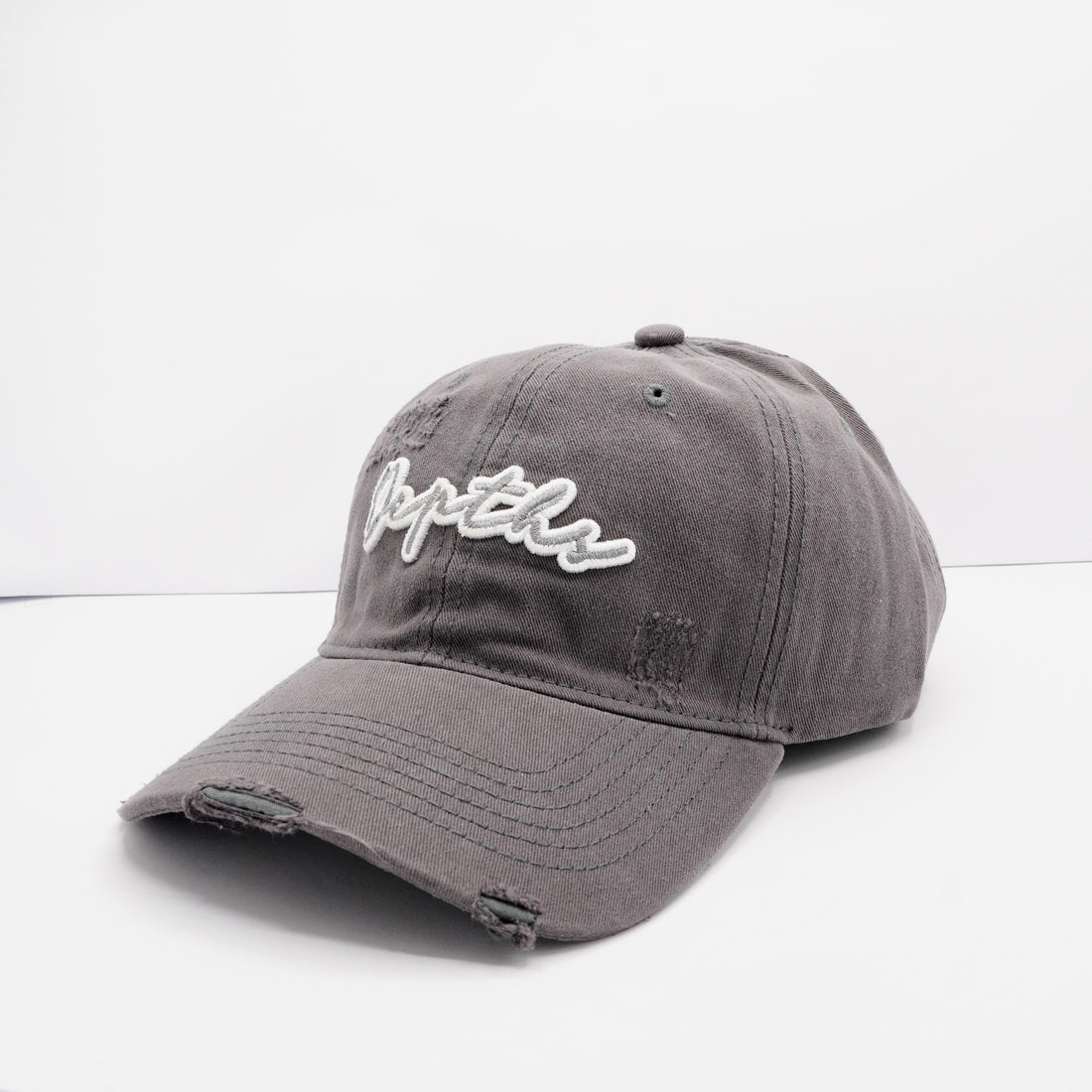 Heritage Grey Distressed Curved-Brim cap