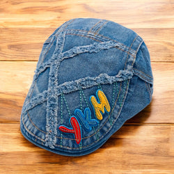 VINTAGE DENIM NEWSBOY CAP - DISTRESSED STYLISH & COMFY
