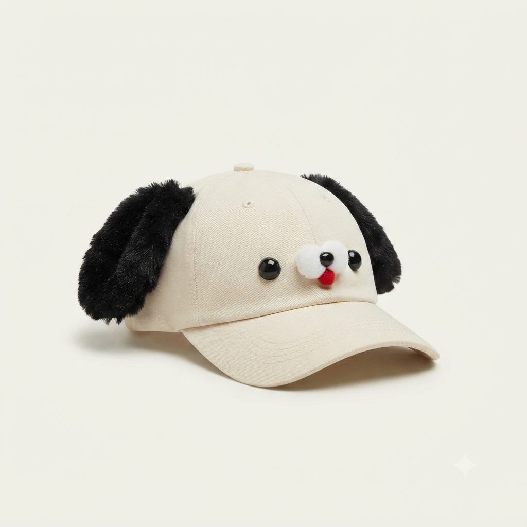 Fuzzy-Eared Puppy Dog Baseball Cap