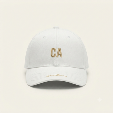 Gold Monogram 'CA' Baseball Cap