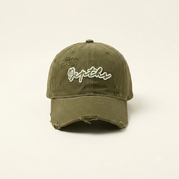 Heritage Green Distressed Curved-Brim cap