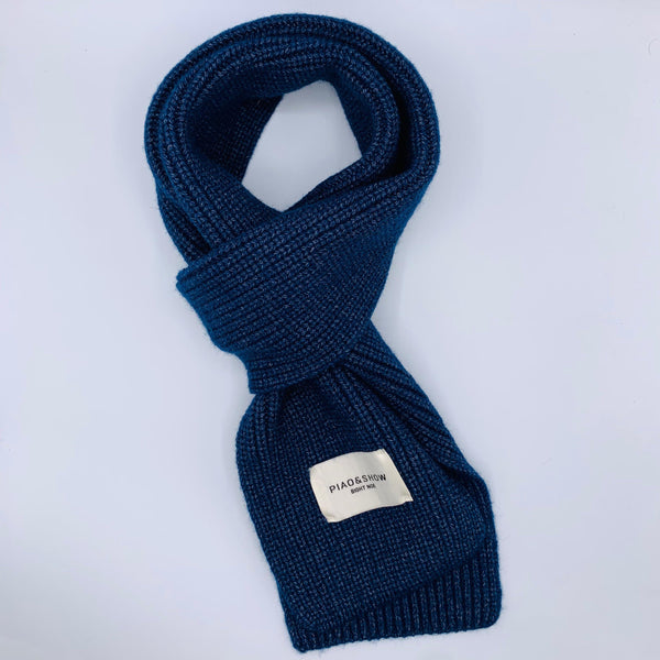 CLASSIC KNITTED BLUE WINTER MUFFLER