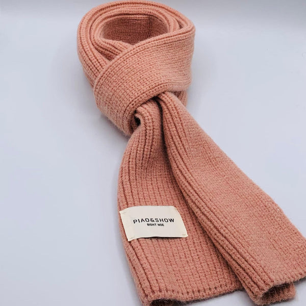 CLASSIC KNITTED PINK WINTER MUFFLER