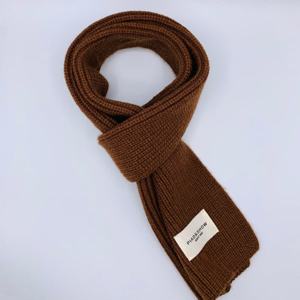 CLASSIC KNITTED BROWN  WINTER MUFFLER