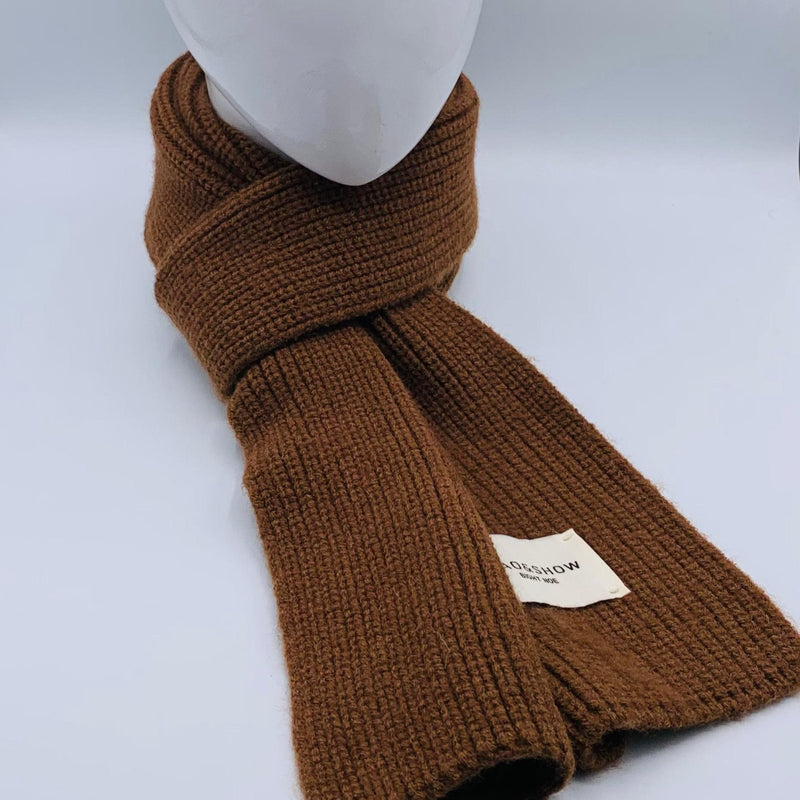 CLASSIC KNITTED BROWN  WINTER MUFFLER