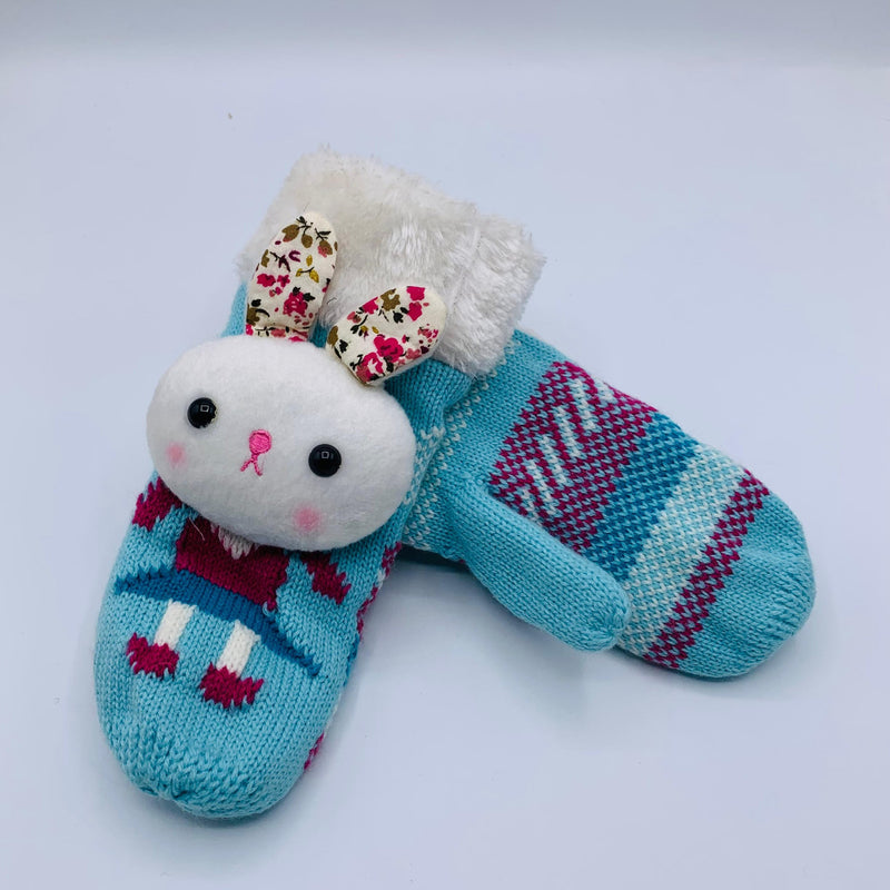 WOOL RABIT BABY GIRL GLOVES