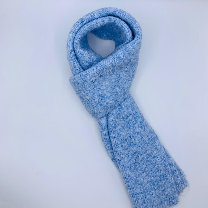 CLASSIC KNITTED SKY BLUE WINTER MUFFLER