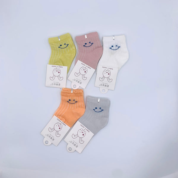 WOOL LINING SMILE BABY GIRL PACK OF 5 SOCKS