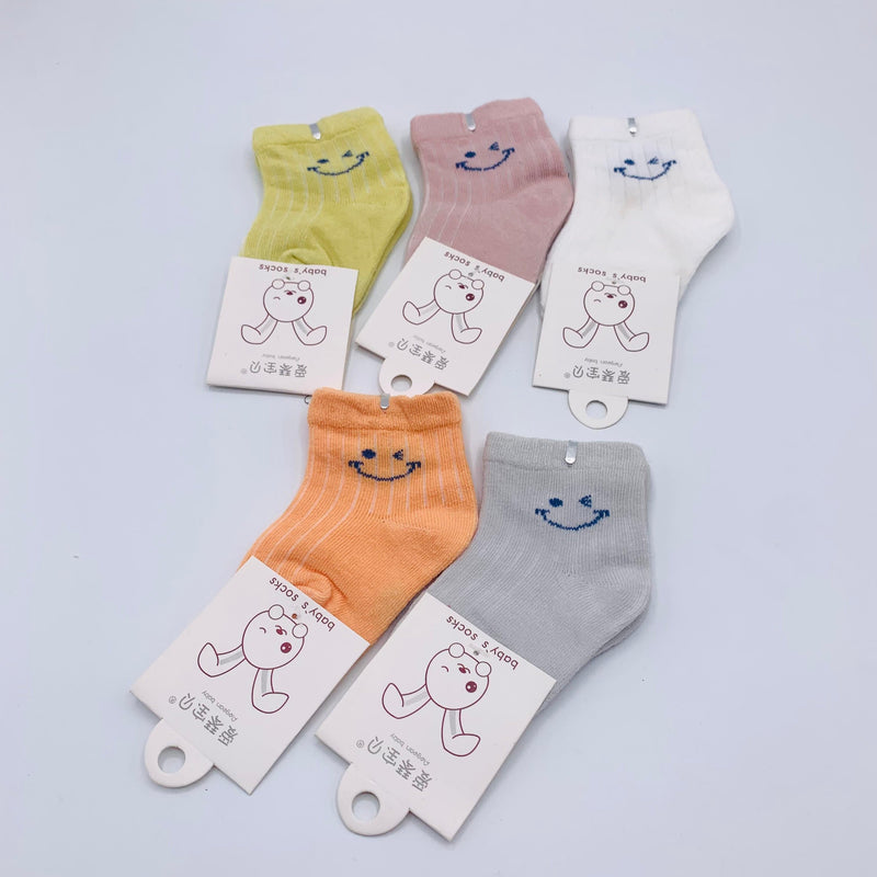 WOOL LINING SMILE BABY GIRL PACK OF 5 SOCKS