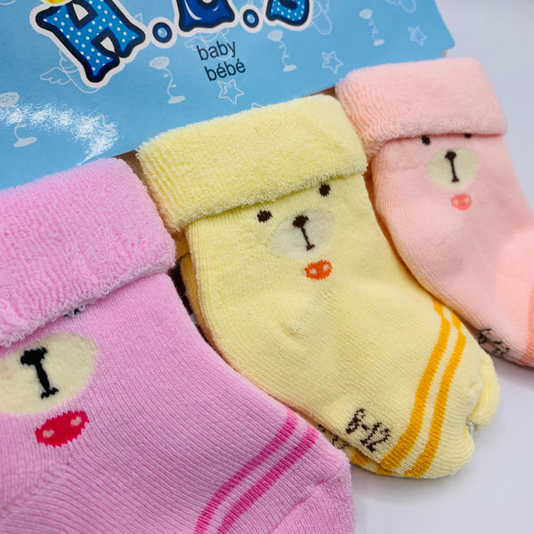 EVERYDAY BEAR  BABY BOY PACK OF 3 SOCKS