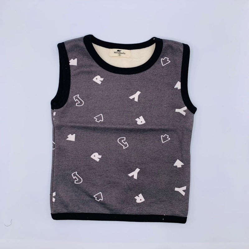 KIDS SLEEVELESS  ARROW PRINT WITH FLEAS INSIDE TANK TOP