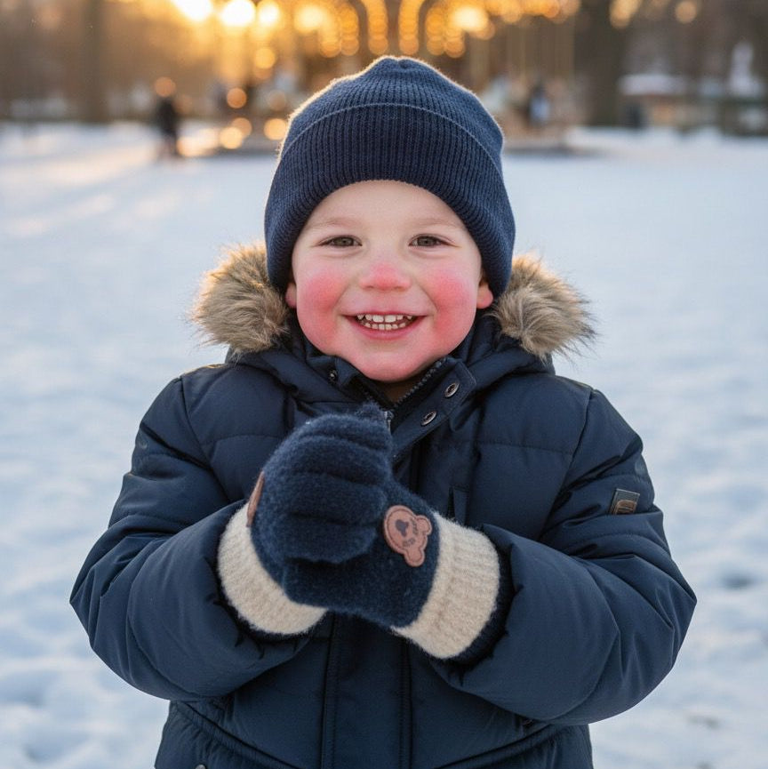 WINTER KIDS GLOVES WITH CUTE LOGO
