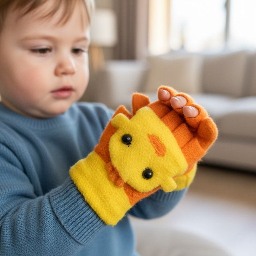 Cute Duck Face Knit Convertible Gloves
