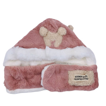 Kids Winter Warm Wool Cute EAR Warm Cap nack set