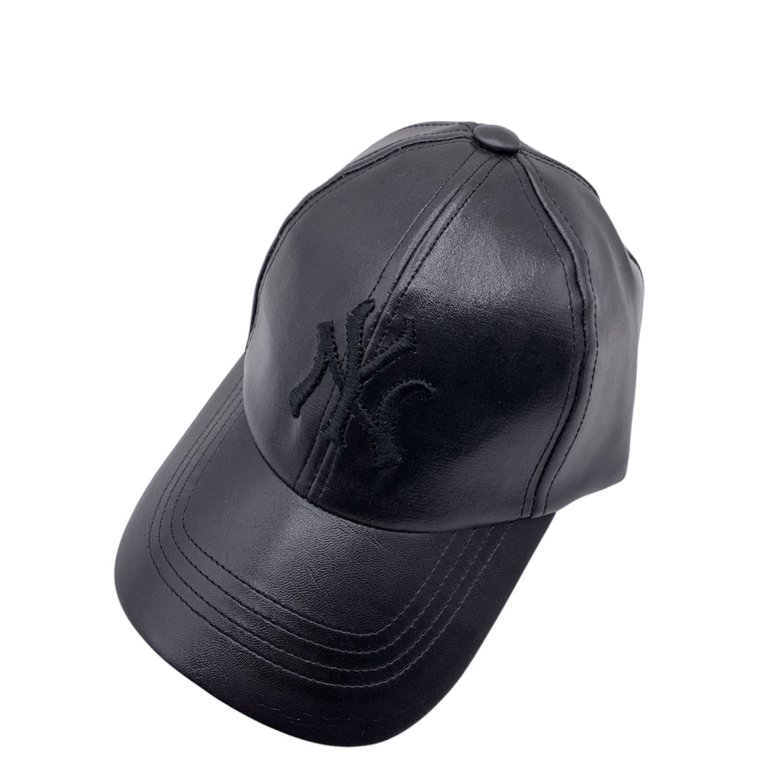 Men's Black Leatherite Cap