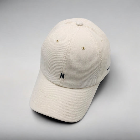 CORDUROY BASEBALL CAP WHITE