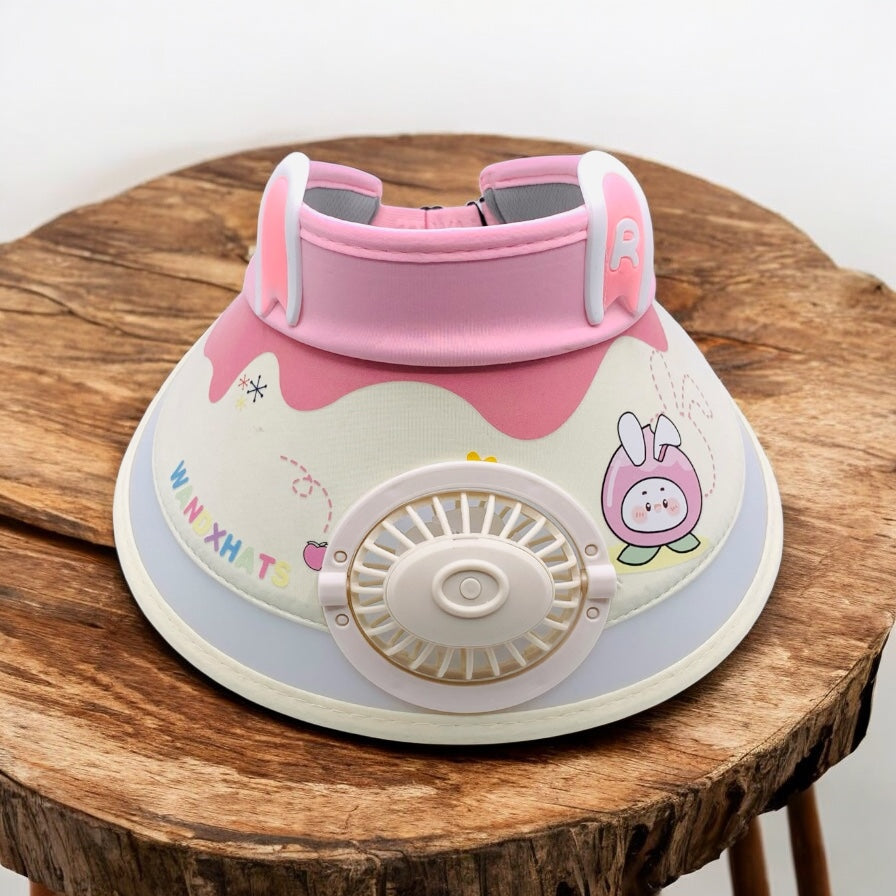 CUTE DESIGN FAN CAP AND USB CHARGING