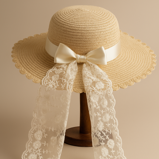 Mailyn Lace Bow Beach Hat