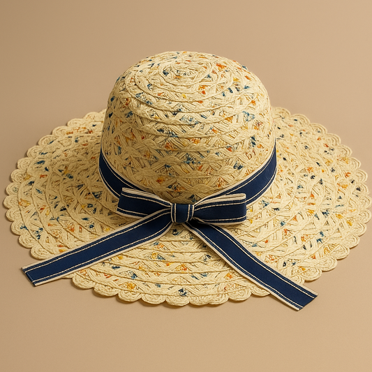 Cream Confetti Cloche Packable Sun Hat
