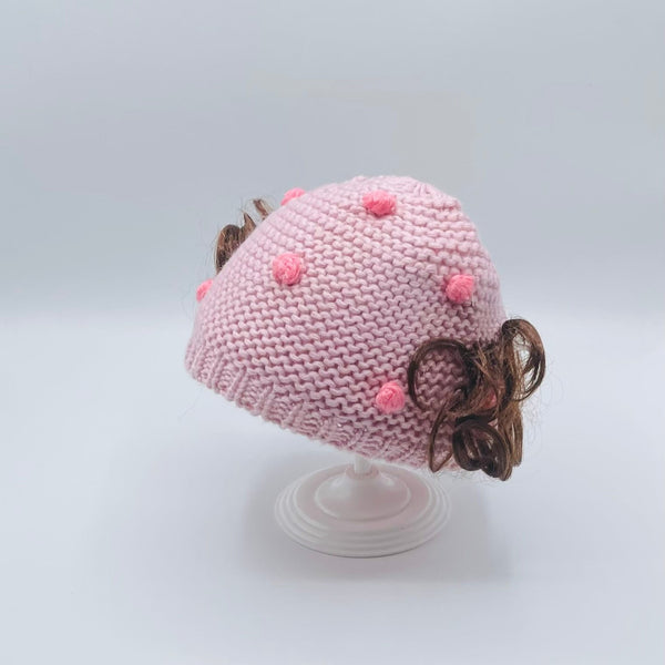 PINKY HAIRY BABY GIRL CAP/HAT