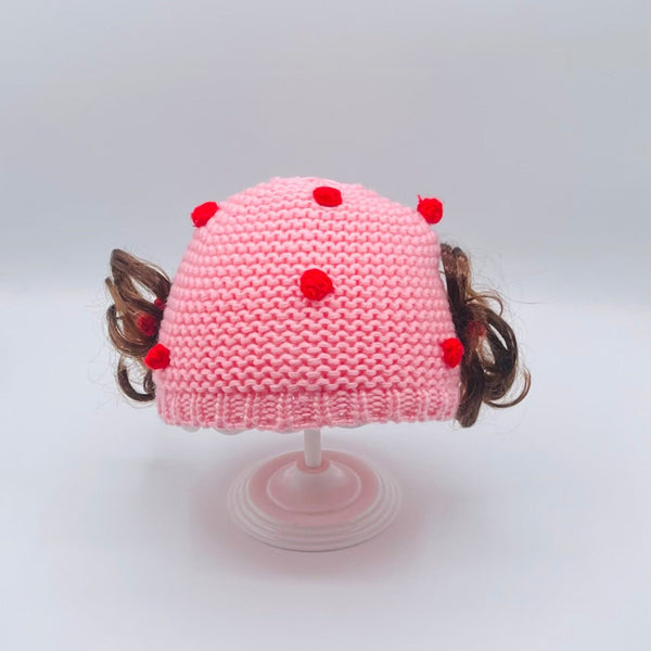 PINKY HAIRY BABY GIRL CAP/HAT