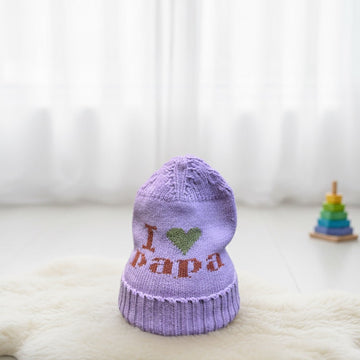BABY GIRL WINTER WOOL CAP/HAT I LOVE PAPA