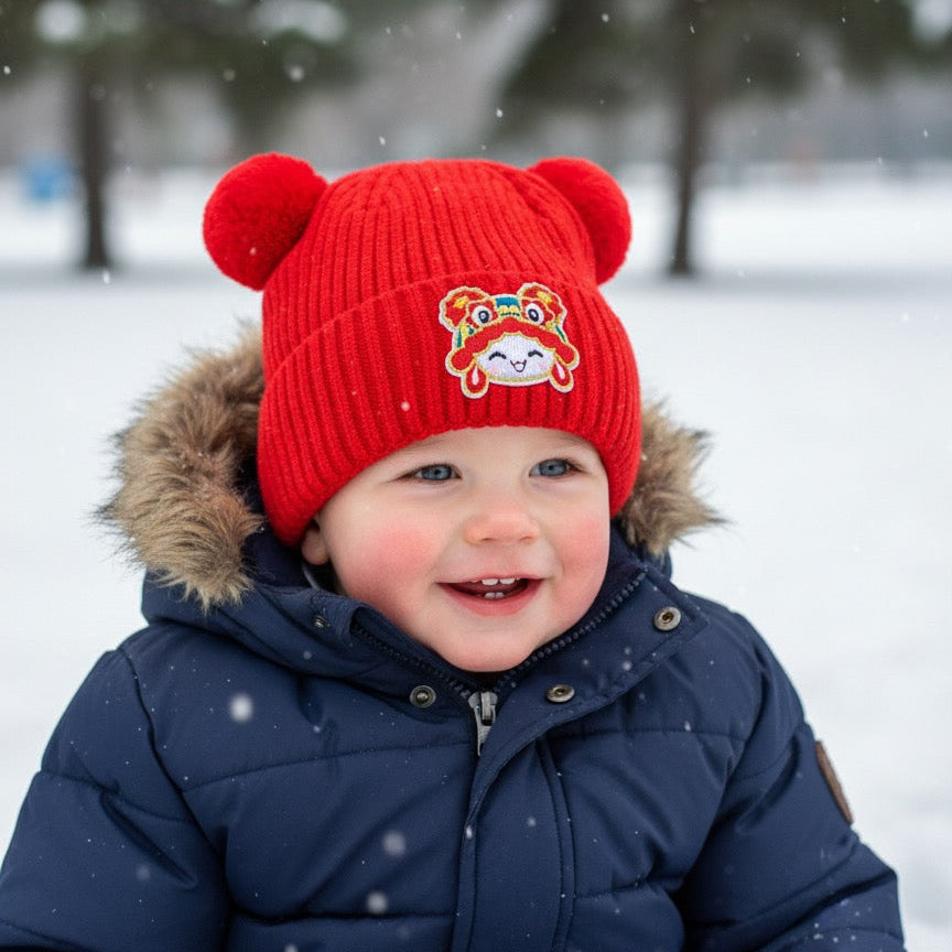 KIDS WINTER WOOLEN POM POM CAP/HAT