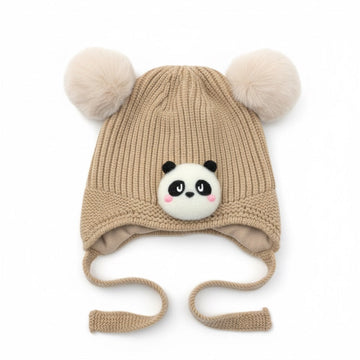 PANDA KIDS WOOLEN CAP/HAT WITH STRAP
