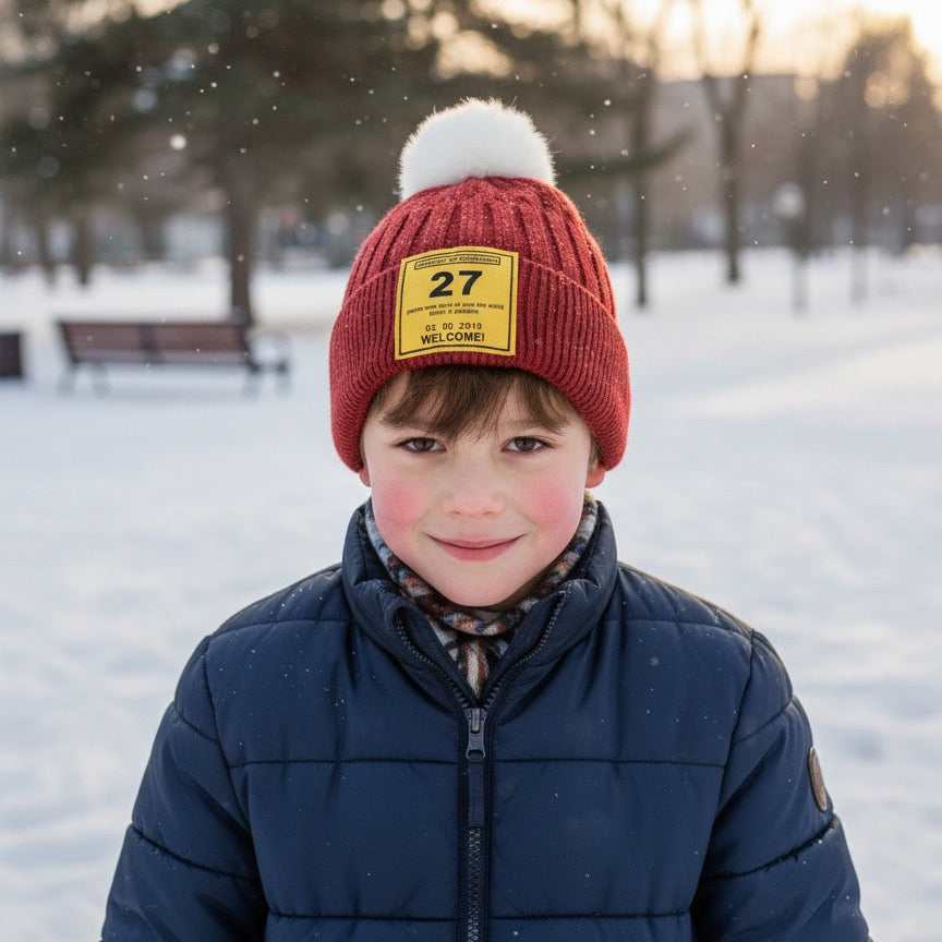 POMPOM KIDS WOOLEN CAP/HAT