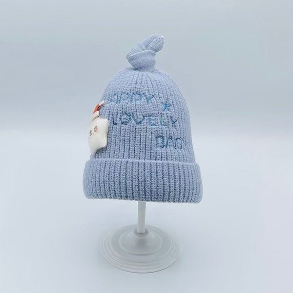 WOOL LINING  HAPPY LOVE WITH STAR  BABY BOY CAP/HAT