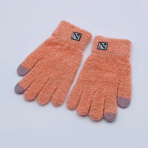 WOOL BABY GIRL GLOVES WITH MOBILE TOUCH SENSOR