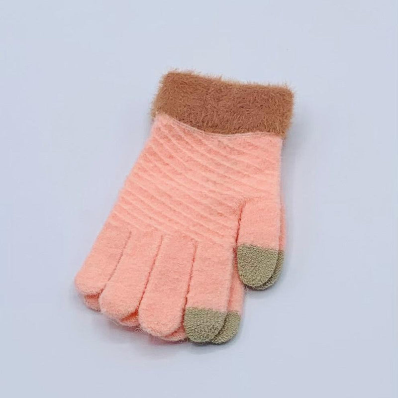 WOOL LINING  BABY GIRL GLOVES WITH MOBILE TOUCH SENSOR