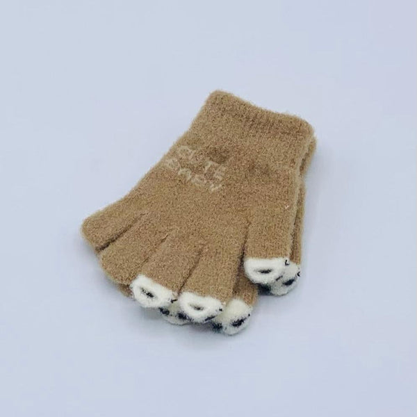 WOOL BABY BOY GLOVES WITH CUTE BABY TEXT AND MOBILE TOUCH SENSOR