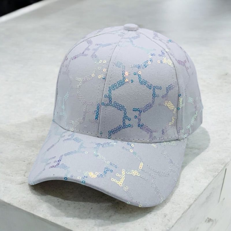 GIRL SEQUIN PATTERNED BASEBALL CAP/HAT STYLISH & TRENDY HEADWEAR